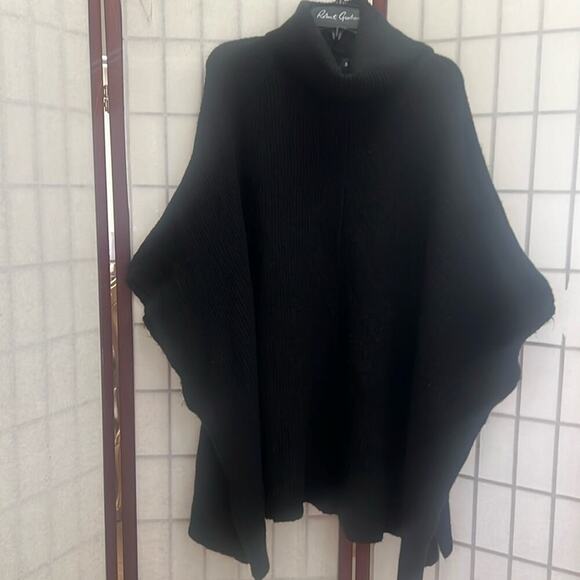 BERSHKA RIBBED CHUNKY TURTLENECK PULLOVER SHAWL TENT SWEATER SIZE M - Picture 2 of 8